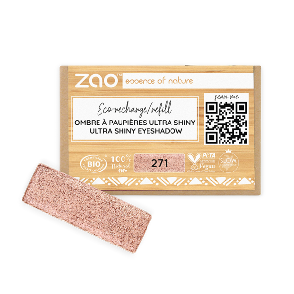 Zao Ultra Shiny Eyeshadow 271 Pinkish Copper